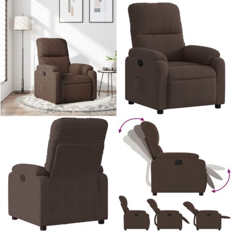 Sillón reclinable tela de microfibra marrón - Asiento cómodo - Microfibra