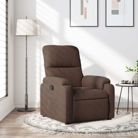 Sillón reclinable tela de microfibra marrón vidaXL