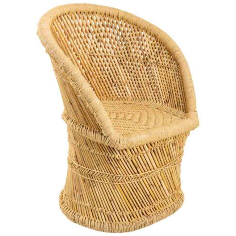 Sillón redondo de bambú 62x46x83
