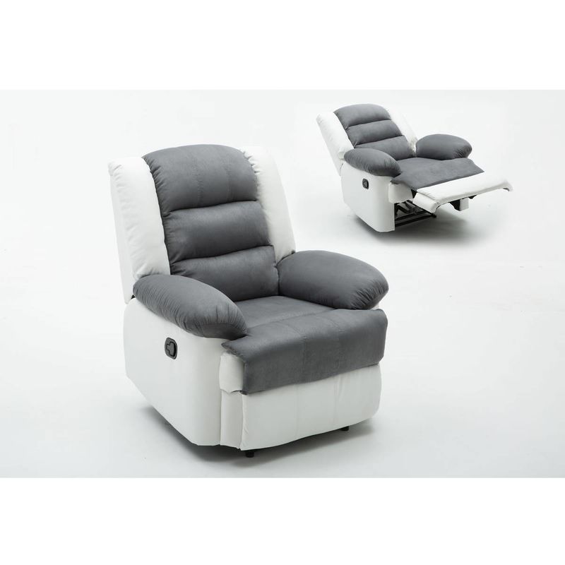 Sillón relax 'Buckingham' - Blanco / Gris claro