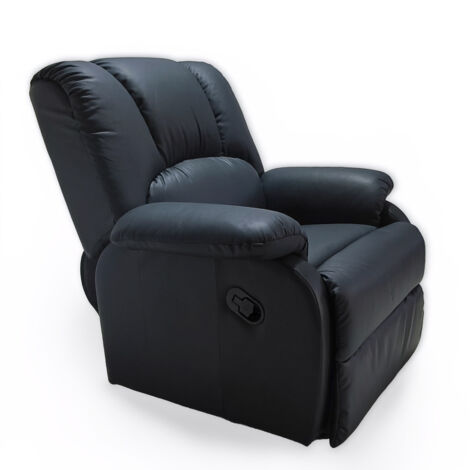 Sillón Relax con función masaje MaxiFree polipiel azul marino