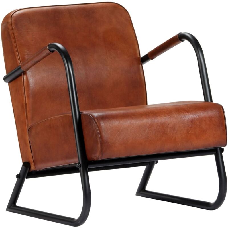 

Sillón Relax de Cuero Auténtico Marrón - Marrón - Vidaxl