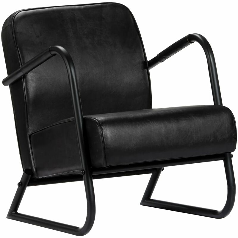 

Sillon relax de cuero autentico negro