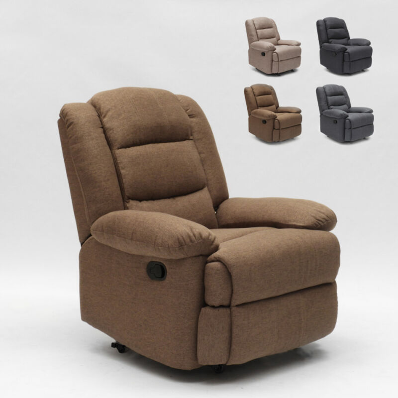

Sillón relax de diseño reclinable con reposapiés y 4 ruedas Maura | Color: Marrón