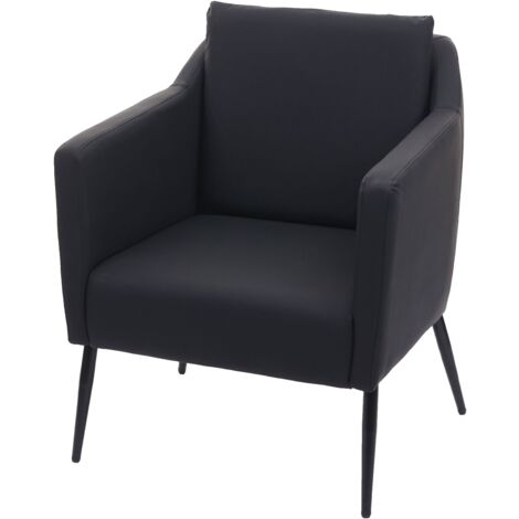 Sillón relax en polipiel negra y estructura de metal 040006385