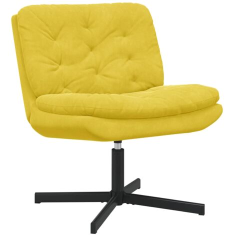 Sillón Relax giratorio Amarillo 63 x 75 x 76 cm Terciopelo