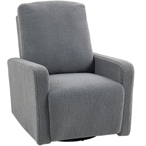Sillón relax manual 135° giratorio 360° con reposapiés gris
