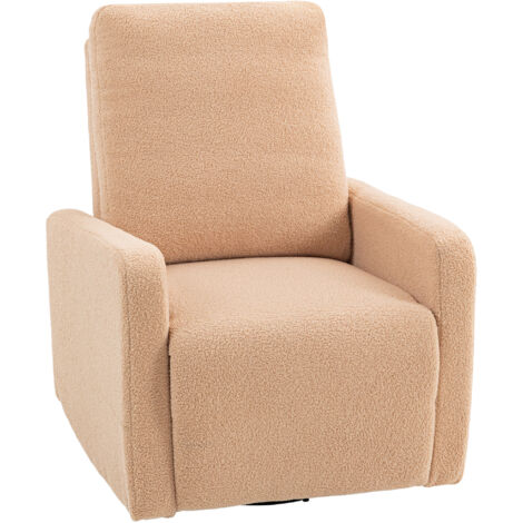 Sillón relax manual 135° giratorio 360° con reposapiés marrón