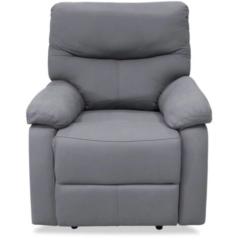 Sillón relax manual Dexter tapizado gris, 93cm(Ancho) 96cm (Fondo) 98cm(Alto)