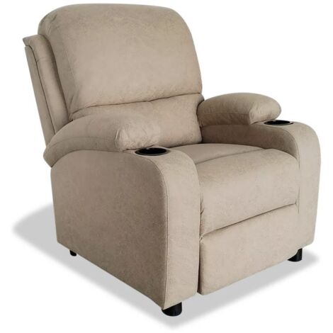 Sillón relax manual Siesta tapizado beige, 75cm(Ancho) 85cm (Fondo) 98cm(Alto)