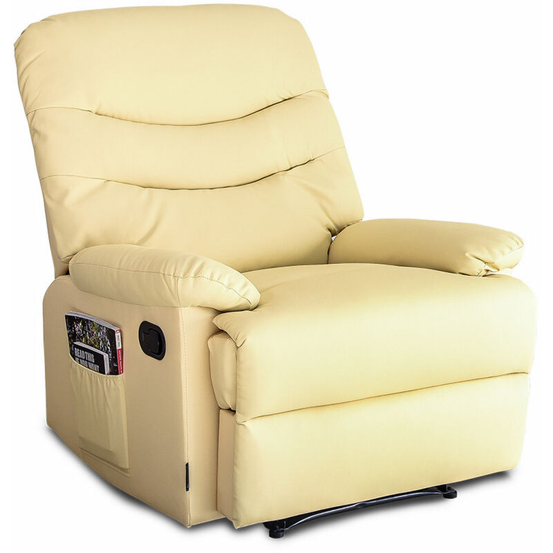 

Sillón Relax Masajeador Astan Hogar Manual Crema Piel Sintética