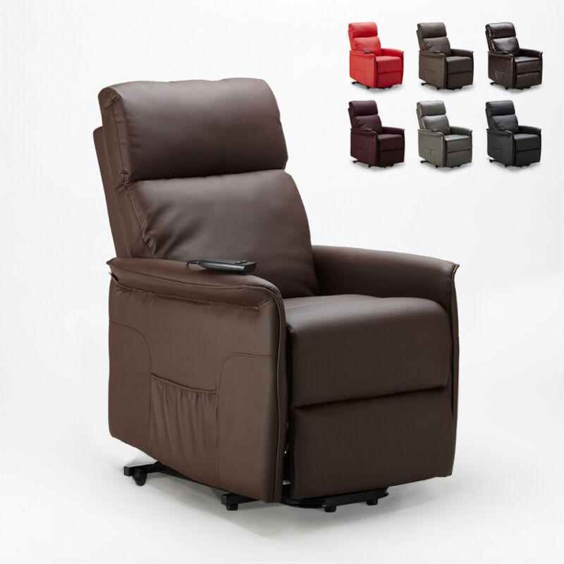 

Le Roi Du Relax - Sillón Relax Polipiel Reclinable Eléctrico 2 Ruedas Amalia | Color: Marrón