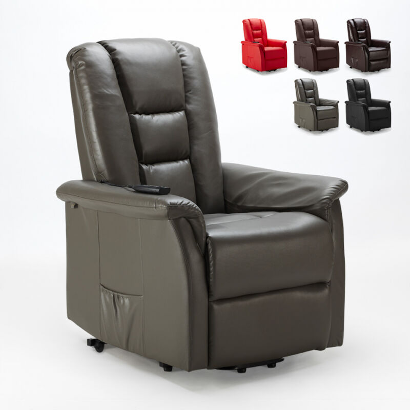 

Sillón relax polipiel reclinable eléctrico 2 ruedas Joanna | Color: Gris
