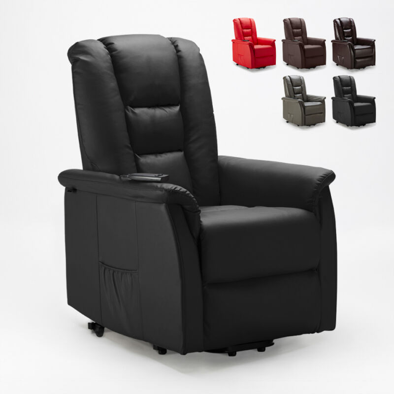 

Sillón relax polipiel reclinable eléctrico 2 ruedas Joanna | Color: Negro