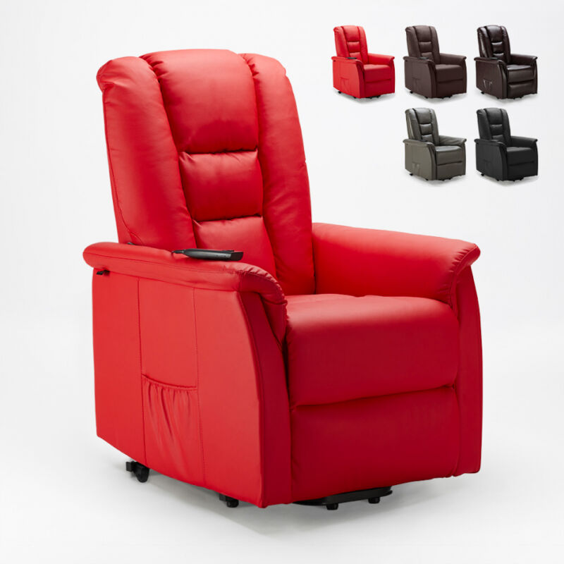 

Sillón relax polipiel reclinable eléctrico 2 ruedas Joanna | Color: Rojo