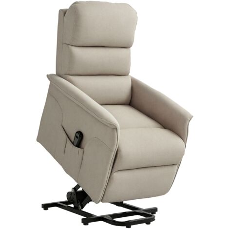 Sillón relax reclinable eléctrico sillón levanta personas con mando a distancia y bolsillo lateral sillón elevador para salón dormitorio beige