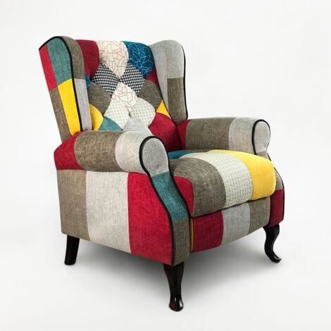 Sillón relax reclinable patchwork bergère de diseño moderno Throne - 33.000000