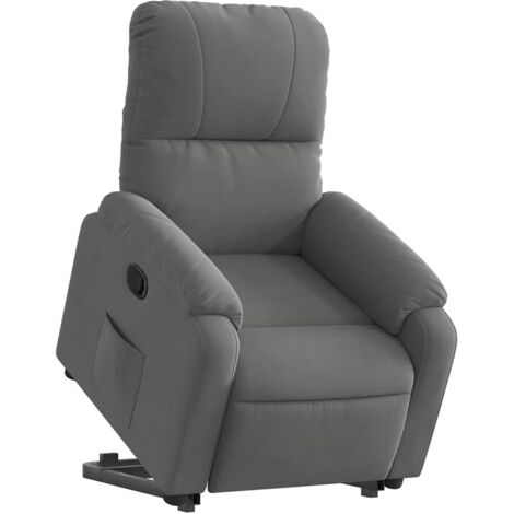 Sillón relax TV cómodo acolchado función de elevación eléctrica en microfibra gris DEC027962