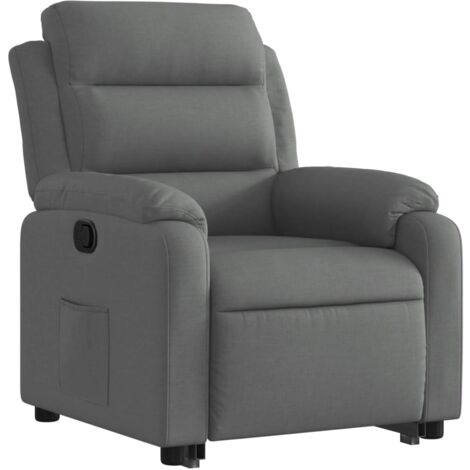 Sillón relax TV cómodo tapizado con función de elevación eléctrica en tela gris DEC027936
