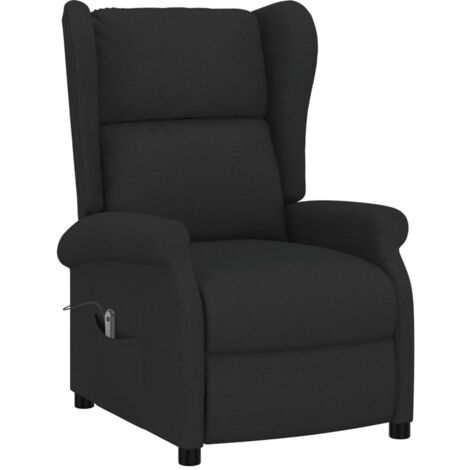 Sillón relax TV con borde lateral muy cómodo en tela negra DEC028620