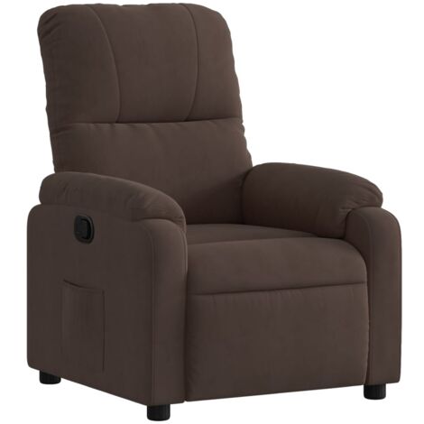 Sillón relax TV con cómodo acolchado en tejido de microfibra marrón DEC028062