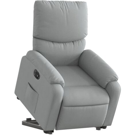 Sillón relax TV con función de elevación eléctrica muy cómoda en tela gris claro DEC028326