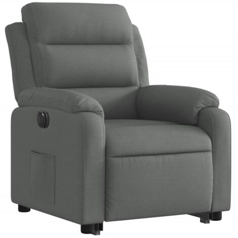 Sillón relax TV con función de elevación eléctrica muy cómoda en tela gris DEC028364