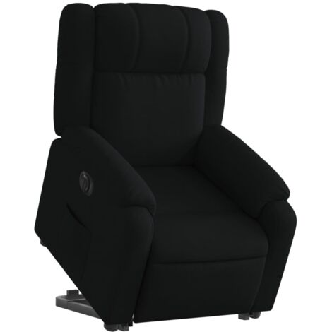 Sillón relax TV con función de elevación eléctrica muy cómoda en tela negra DEC028492