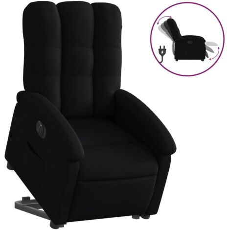 Sillón relax TV con función de elevación eléctrica muy cómoda en tela negra DEC028504