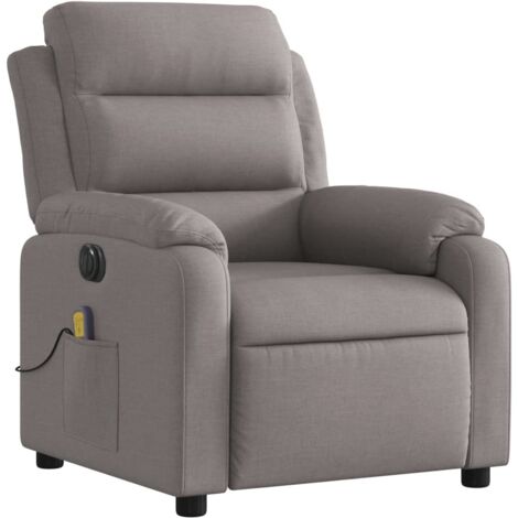 Sillón relax TV con función masaje reclinable eléctrico en tejido color topo DEC027266