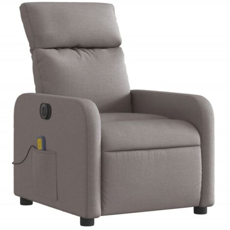 Sillón relax TV con función masaje reclinable eléctrico en tejido color topo DEC027269