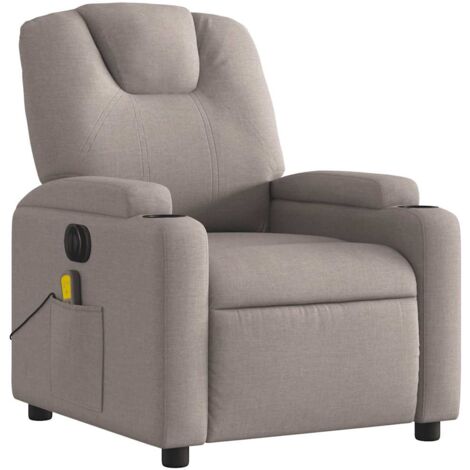 Sillón relax TV con función masaje reclinable eléctrico en tejido color topo DEC027272