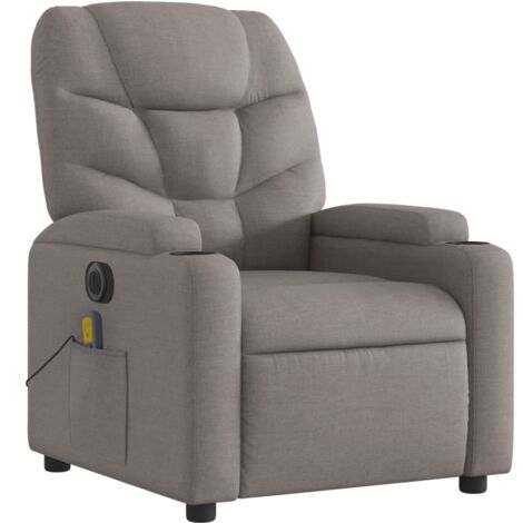 Sillón relax TV con función masaje reclinable eléctrico en tejido color topo DEC027273