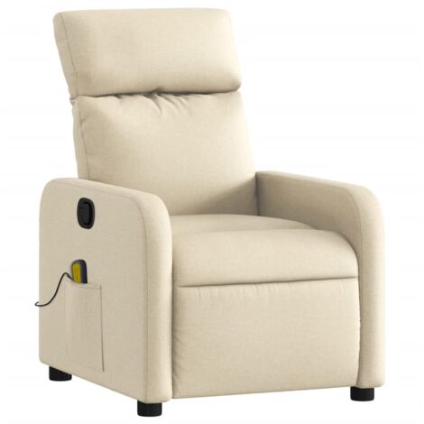 Sillón relax TV con función masaje reclinable en tejido crema DEC026895