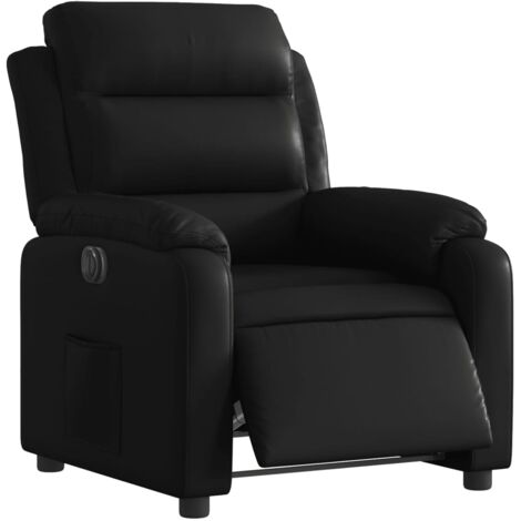 Sillón relax TV con función reclinable eléctrica muy cómodo en PVC negro DEC028460