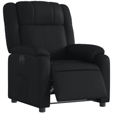 Sillón relax TV con función reclinable eléctrica muy cómodo en PVC negro DEC028472