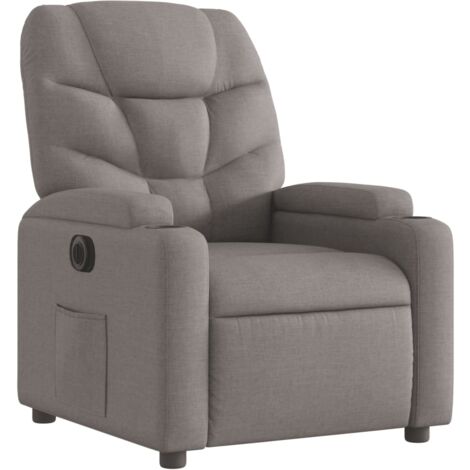 Sillón relax TV con función reclinable eléctrica muy cómodo en tela color topo DEC028570