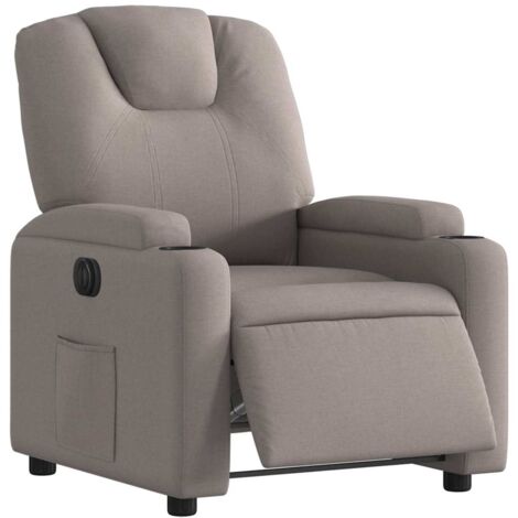 Sillón relax TV con función reclinable eléctrica muy cómodo en tela color topo DEC028584