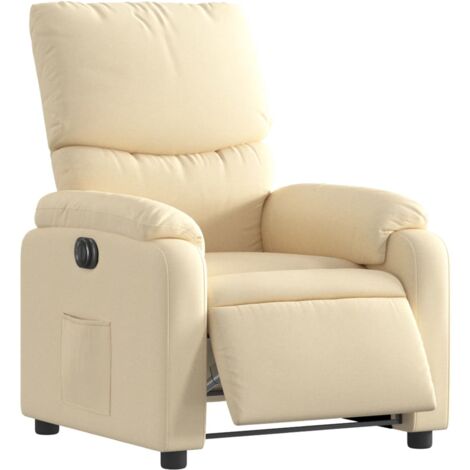 Sillón relax TV con función reclinable eléctrica muy cómodo en tela crema DEC028284