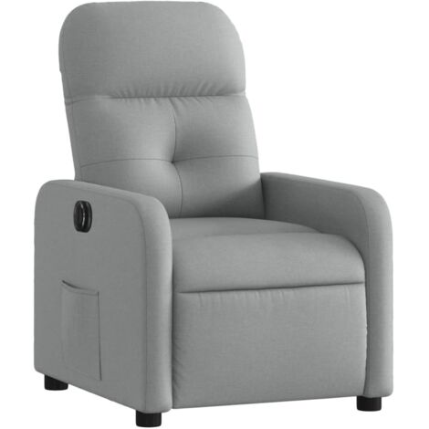 Sillón relax TV con función reclinable eléctrica muy cómodo en tela gris claro DEC028328