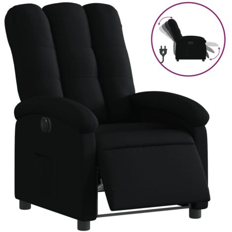 Sillón relax TV con función reclinable eléctrica muy cómodo en tela negra DEC028490