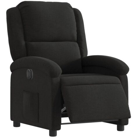 Sillón relax TV con función reclinable eléctrica muy cómodo en tela negra DEC028491