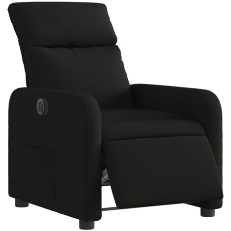 Sillón relax TV con función reclinable eléctrica muy cómodo en tela negra DEC028495