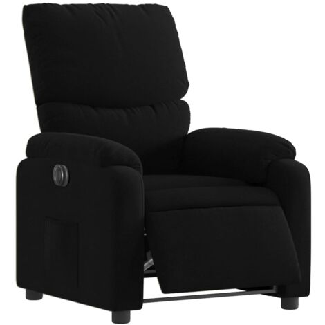 Sillón relax TV con función reclinable eléctrica muy cómodo en tela negra DEC028501