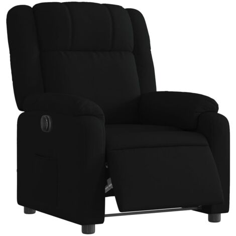 Sillón relax TV con función reclinable eléctrica muy cómodo en tela negra DEC028509