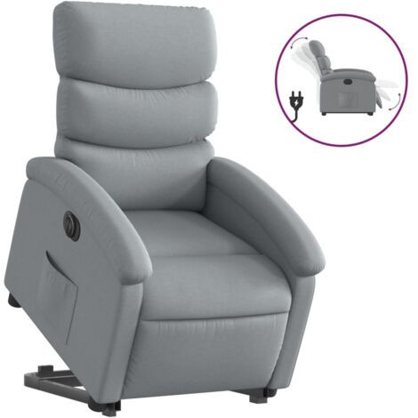 Sillón relax TV función elevación eléctrica muy cómodo tela gris claro DEC028318