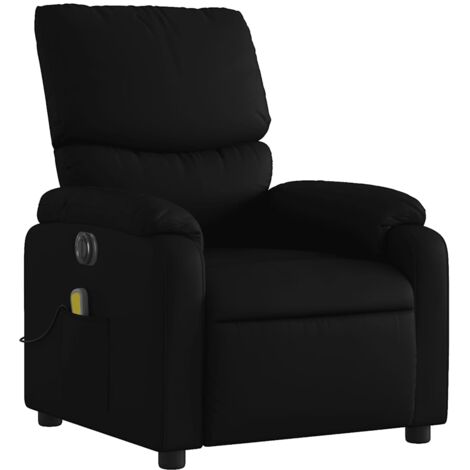 Sillón relax TV función masaje reclinable eléctrico 6 puntos de masaje en PVC negro DEC027215