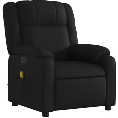 Sillón relax TV función masaje reclinable eléctrico 6 puntos de masaje en PVC negro DEC027219