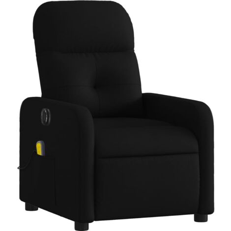 Sillón relax TV función masaje reclinable eléctrico 6 puntos de masaje en tela negra DEC027231