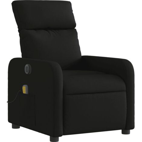 Sillón relax TV función masaje reclinable eléctrico 6 puntos de masaje en tela negra DEC027232
